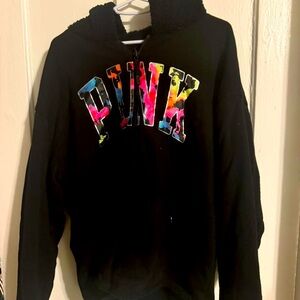Victoria's Secret PINK reversible Sherpa hoodie EUC